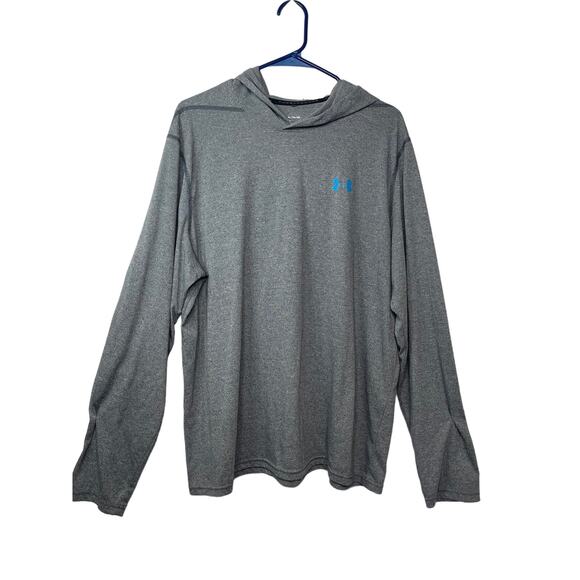 Under Armour women's XL extra light hoodie knit heat gear light weight gray - Picture 1 of 13